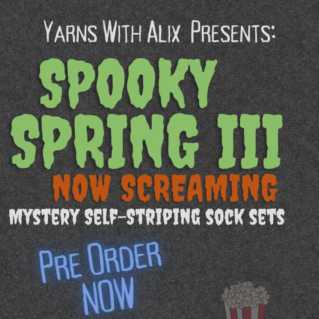 Pre Order: 'Spooky Spring III' Mystery Self Striping Sock Sets